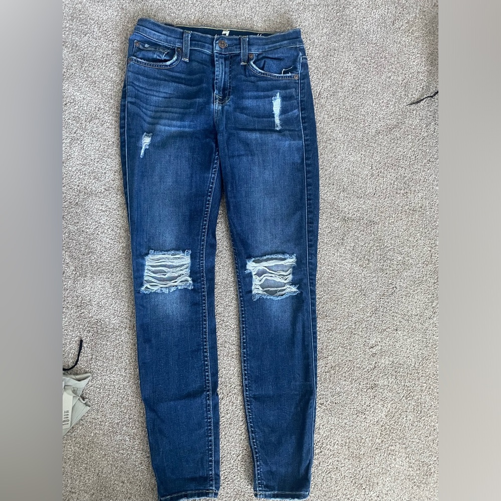 7 for all mankind ripped skinny jeans